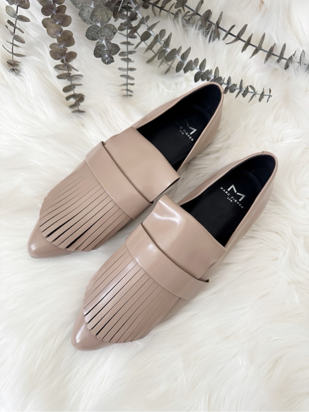 Marc fisher fringe faux leather loafers